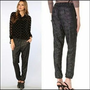 Free People black sequin joggers